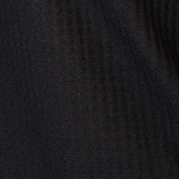 NWT Zenana Cara Black Waffle Knit Henley Buttoned V-Neck Long Sleeve Blouse Tee - Picture 6 of 6